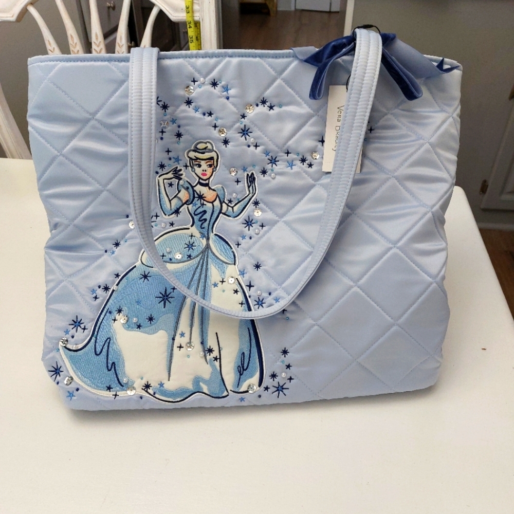 Vera Bradley Disney Cinderella Morning Glory large Vera Tote NWT